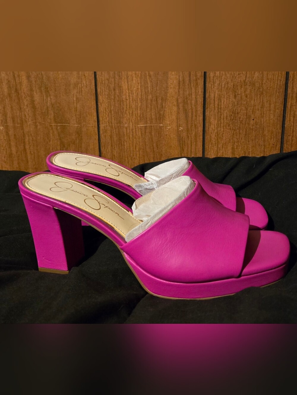 Jessica Simpson Hot Pink Platform Slide Heels